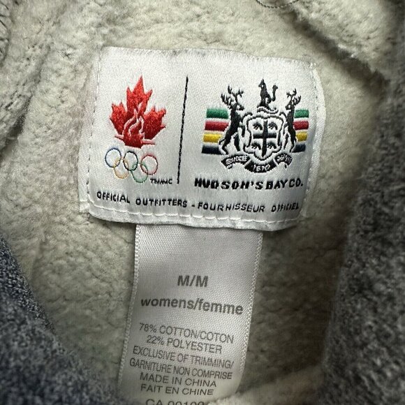 Hudson Bay Co. Canada Size M Women’s Hoodie Sweatshirt Olympics Gray - Picture 5 of 7